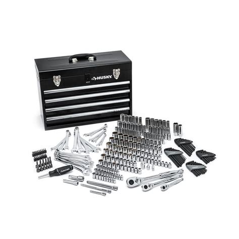 husky h250mts mechanics tool set with metal storage box 250-piece|husky tools catalog.